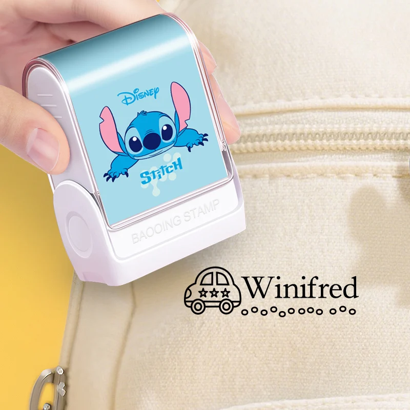 Tampon personnalisé avec nom Disney Stitch, pour fournitures scolaires, livres, tampon encreur lavable pour la rentrée scolaire et cadeau de noël