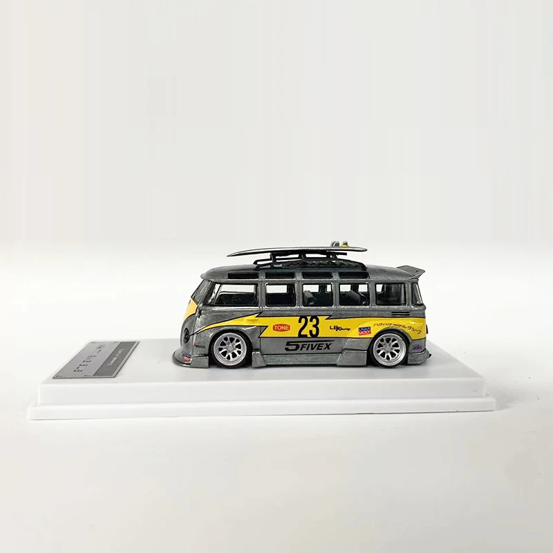 LMLF 1:64 Model Car T1 Kombi Bus Wide Body Alloy Die-Cast Vehicle Raw Silver Flash No.23