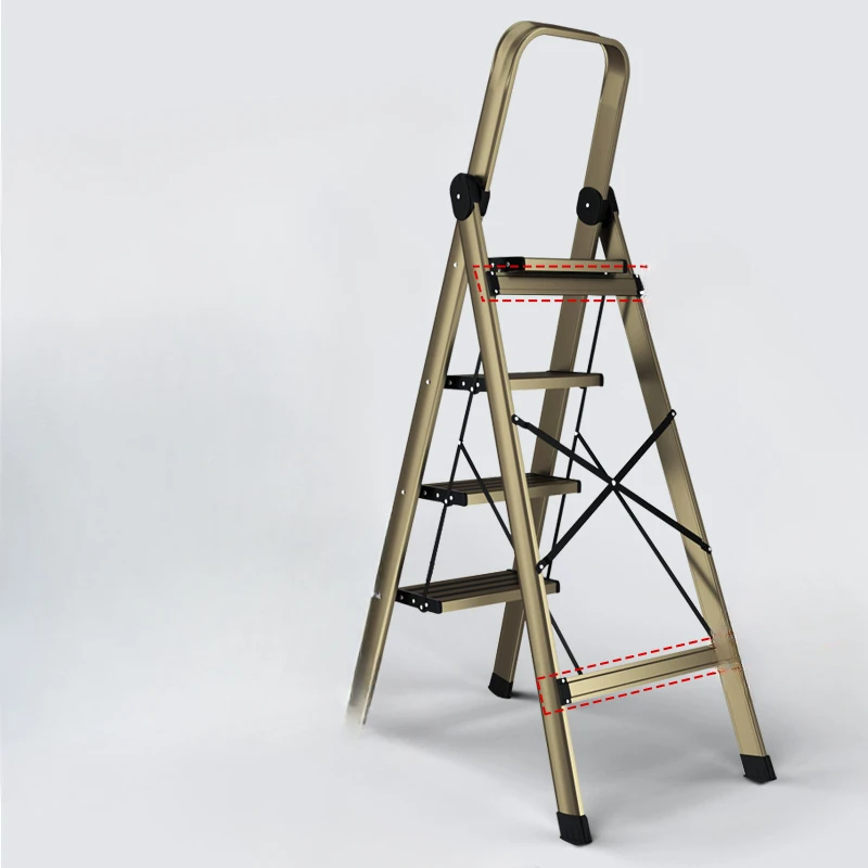 Household thickened aluminum alloy herringbone ladder folding indoor multi-functional telescopic engineering staircase