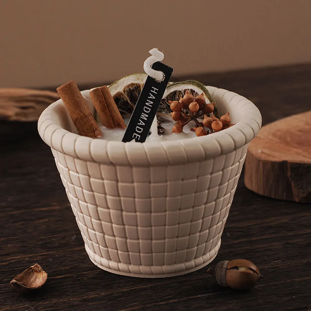 Easter Mold Flower Basket Candle Cup Silicone Mold DIY Concrete Flower Pot Cute Squirrel Pinecone Resin Plaster Ornament Molds