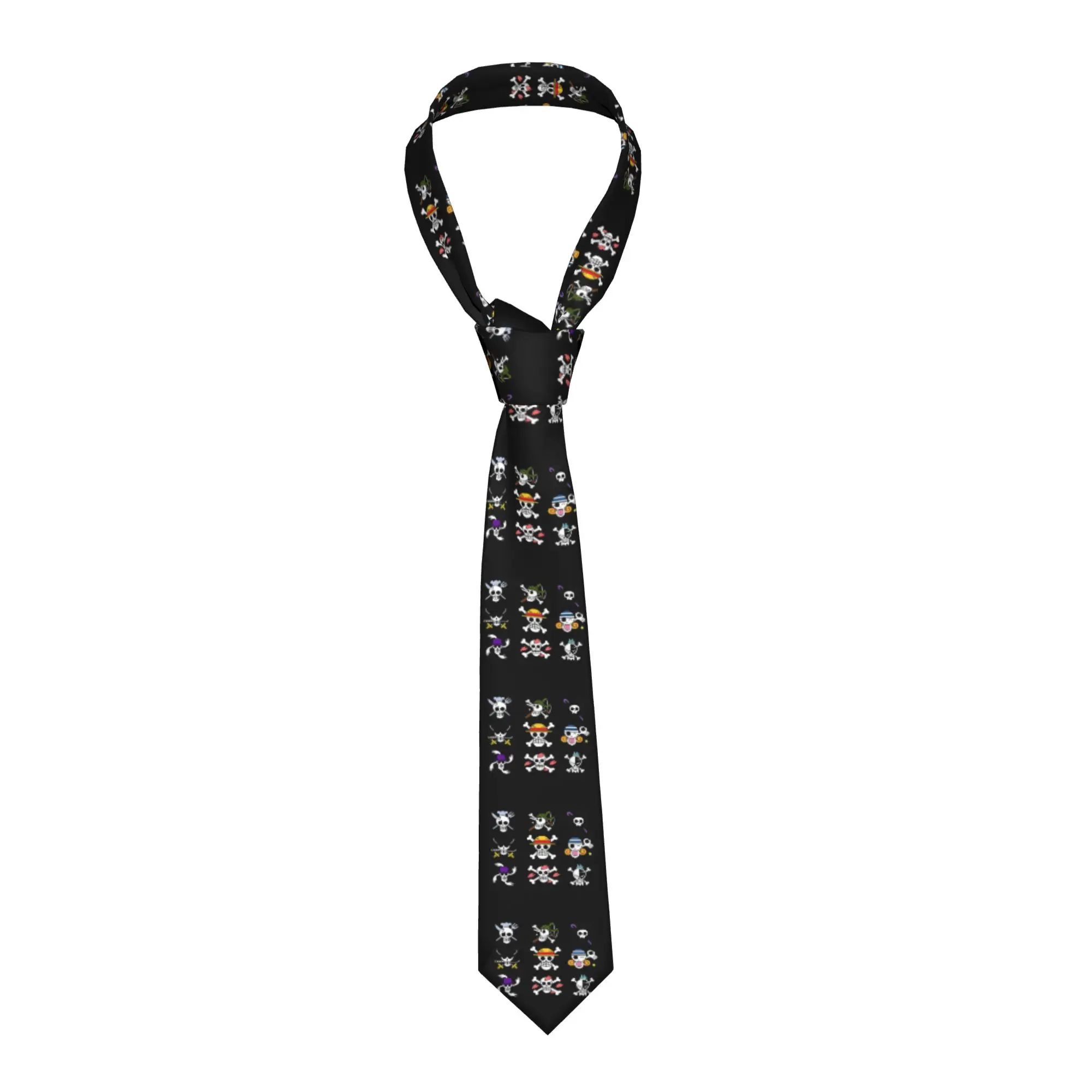 Necktie One Pirate Flag Logo Pieces 90s Collection Men Slim 8 cm Classic Neck Tie  for Mens Accessories Cravat Wedding Business