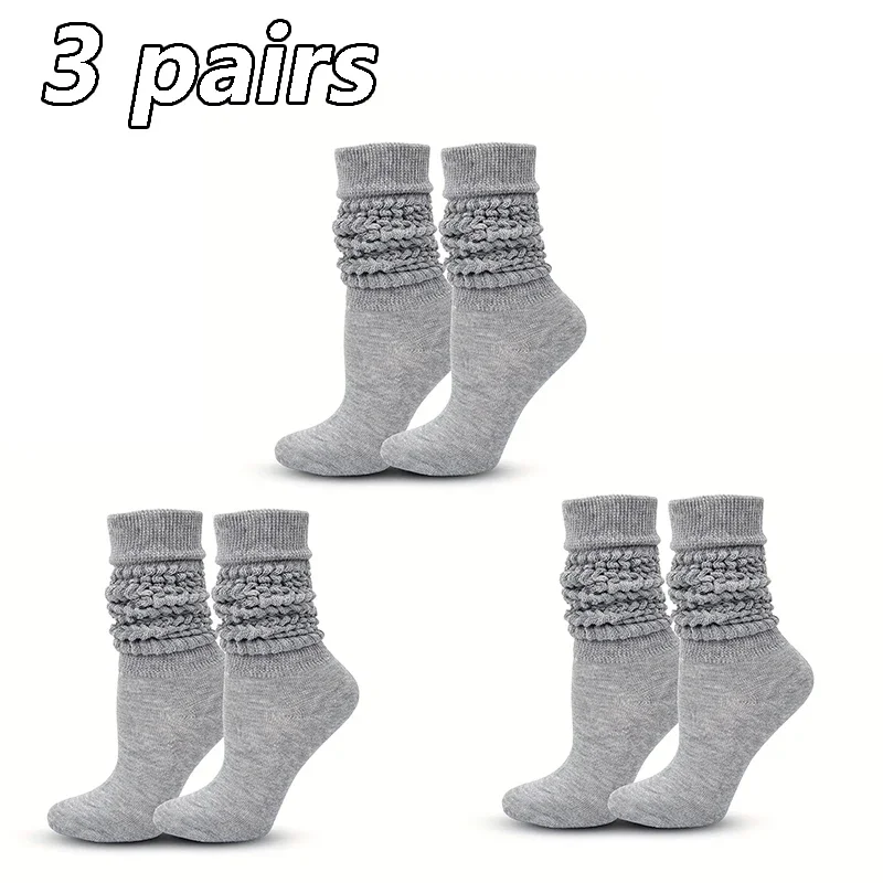 3 Paar plissierte mittellange Socken für Damen, modische Lolita-Bubble-Socken, bequem, nicht pillend, für den Herbst, vielseitige Elefanten-Socken für Mädchen – Detail 7