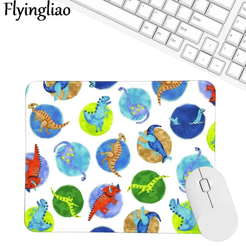 Color Oil painting dinosaur 3mm Mouse Pad Small Cute Girl Cartoon Game Ins Computer Office Oversized Thickened Table Mat