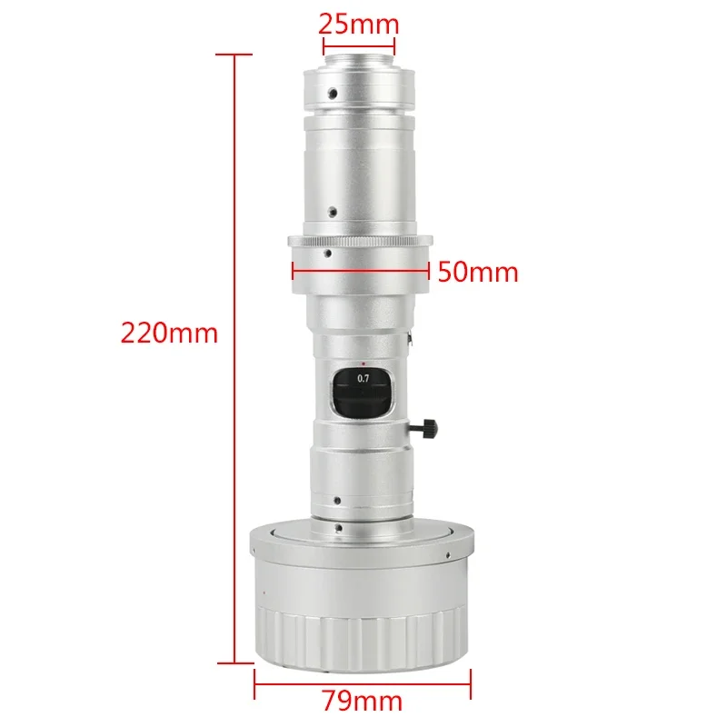 0.7X-5X Industrial Three Dimensions 3D Stereoscopic Stereo 180X Microscope C mount Zoom Lens with LED Light To HDMI Video Camera