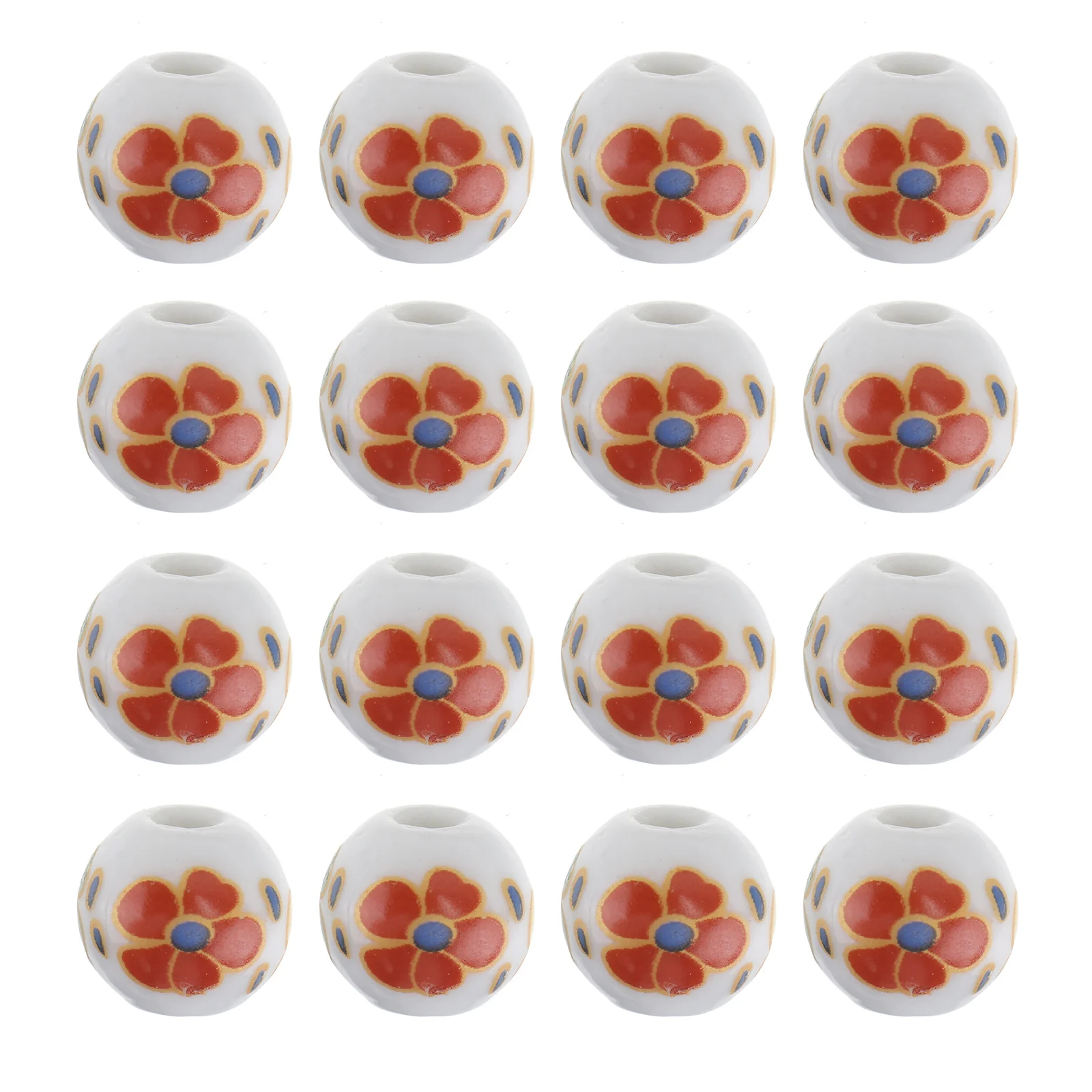 

50Pcs Ceramic DIY Scattered Beads Flower Shape Bracelet Jewelry Accessories Pendants Handicraft Decorative Scattered Beads Decor