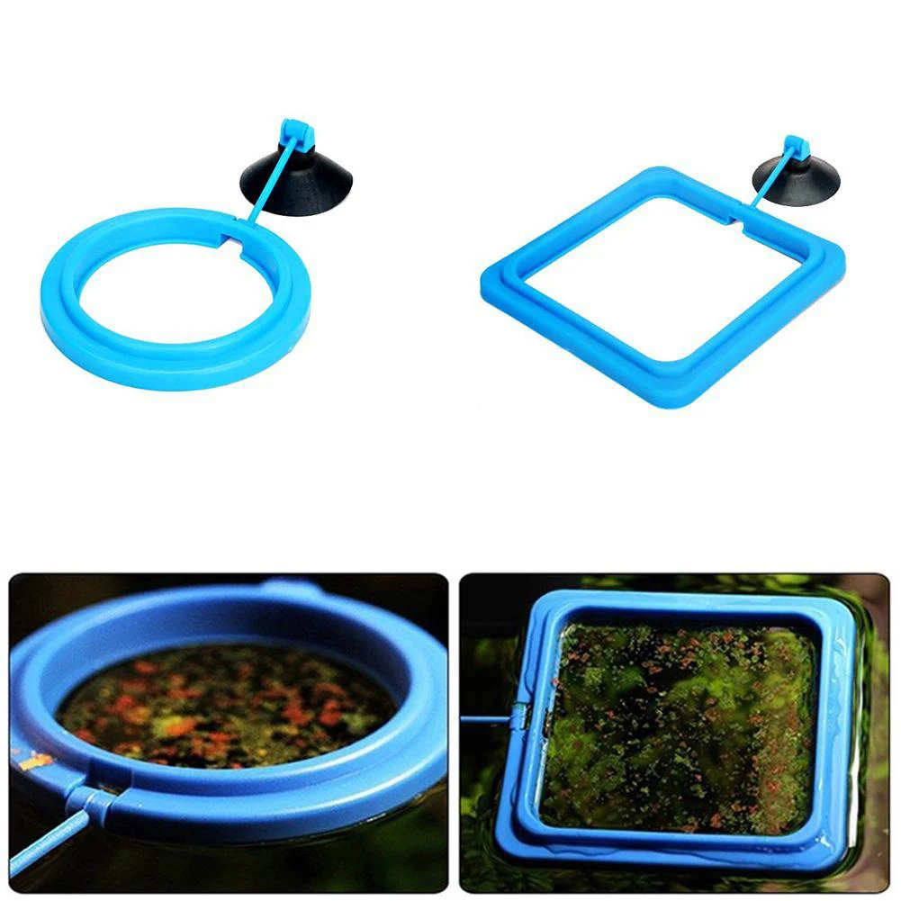 Fischfutter Fütterung quadratischen Ring Aquarium Aquarium Feeder für tropische Fischfutter Haustier Produkte Assistent einlagig schwarz