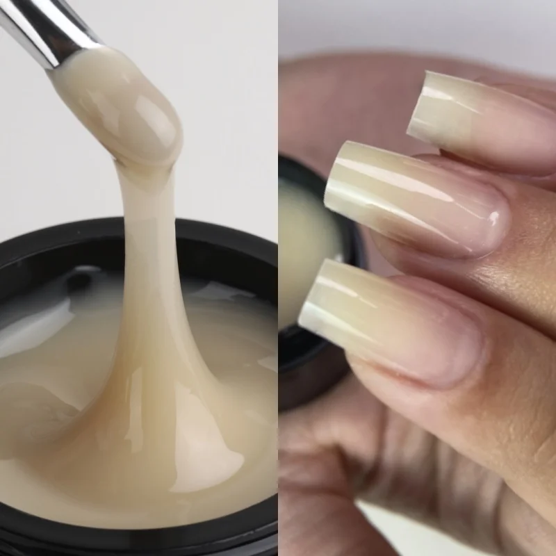 MSHARE Natürliches rosa Builder-Nagelgel, TPO-freies Gel für die Nagelverlängerung, selbstnivellierende Abdeckung, Schatten, UV-LED-Gel, 50 ml