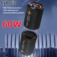 S10 Detachable Bluetooth Speaker 3D Stereo Bass Portable Speaker IPX6 Waterproof Suitable TWS Boom Box Colorful Lights Subwoofer