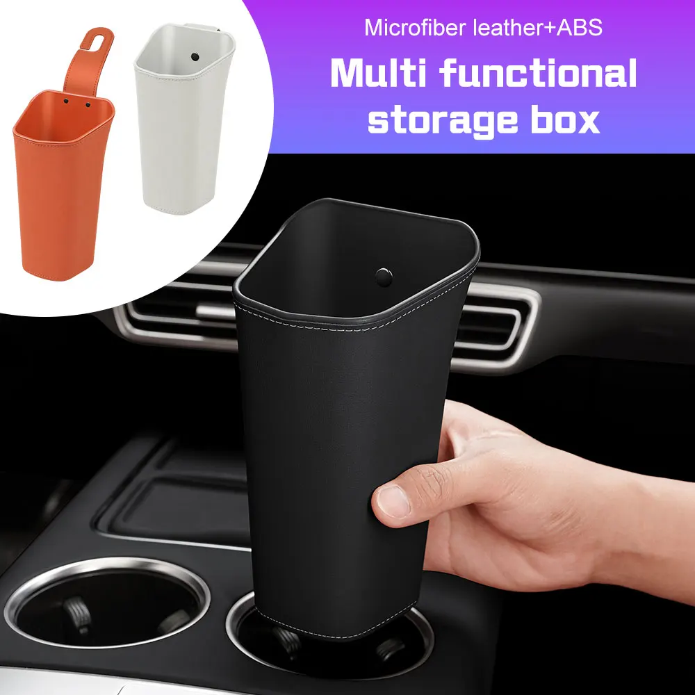 Car Trash can Leather Storage Box For Lexus GX LS LC IS350 ES300h ES300 IS250 NX350h 450h RX Hanger water cup holder Storage Bin