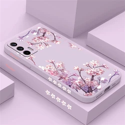 Little Fresh Pink Flowers Phone Case For OPPO Realme GT Master GT NEO2 XT GT2 Q5 Q3 Pro X2 K5 K9 Shockproof Silicone Soft Cover