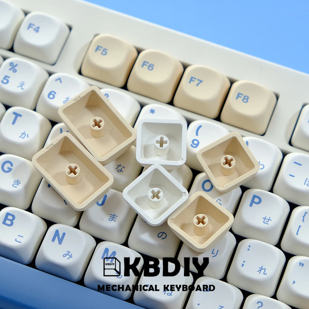 KBDiy KOA Keycaps GMK Soymilk 140 Keys PBT Keycap Similar MOA Japanese Korean Russian Keycap 7u MAC ISO For Mechanical Keyboard images - 6