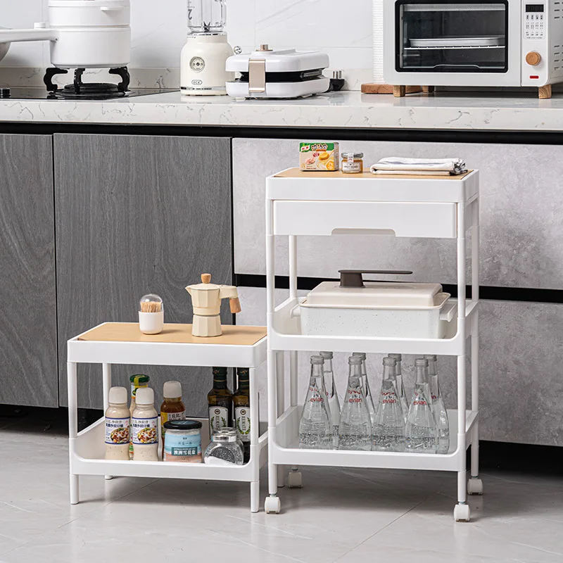 

Home Use Multi-Layer Cabinet Sna Storage Ra with Wheels Cosmetic Storage elf Small Cart Wood Cover Plate Organizer