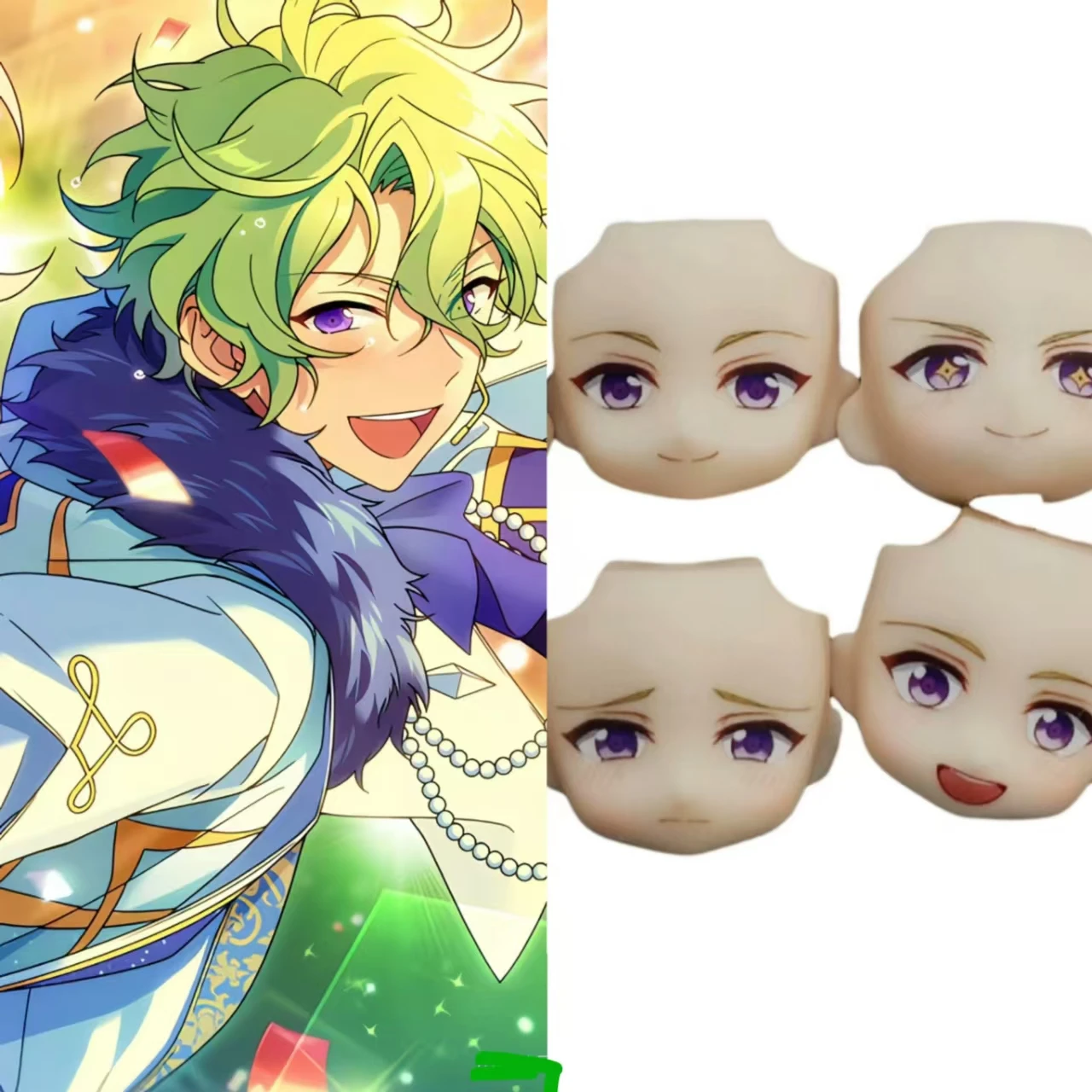 

Tomoe Hiyori OB11 Green Hair ES Faceplate GSC removable Wig Doll Handmade Cosplay DIY Accessories