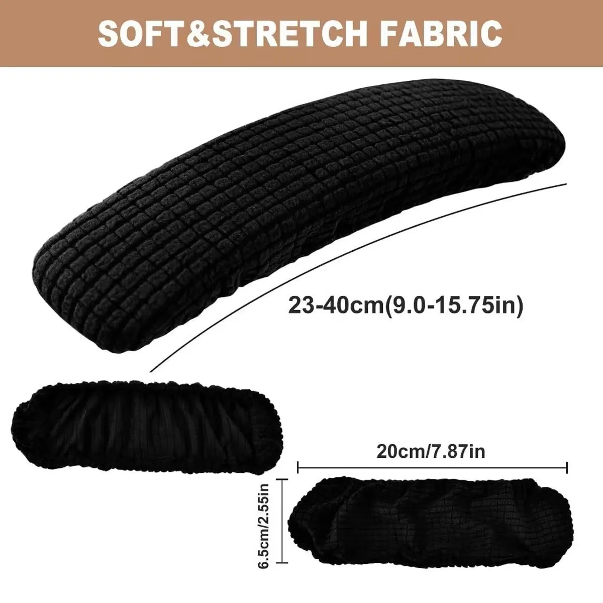 1 Paar Bürostuhl-Armlehnenbezüge, staubdicht, dehnbar, schmutzabweisend, Spandex-Stretch, Armlehnenüberzug für Computerstühle – Detail 2