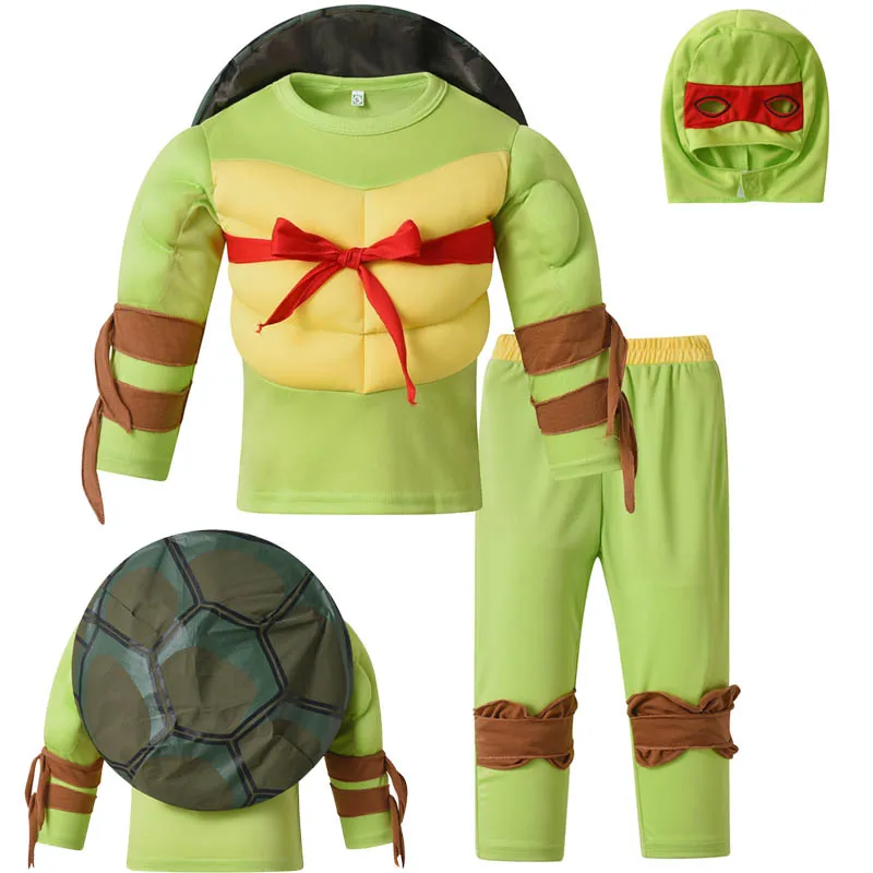 

TMNT ниндзя черепахи необычные косплей для мальчиков детский карнавальный костюм платье с героями мультфильмов наряд Хэллоуин карнавальная одежда для выступлений с мышцами