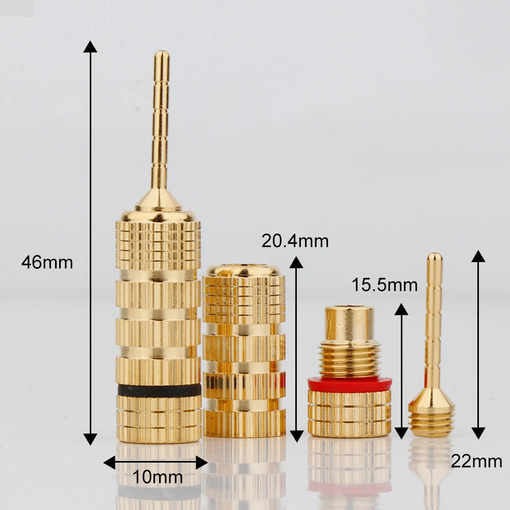 

High quality 2MM Banana Speaker Connector 24K Copper Gold Plated HIFI Banana Jack Screw Type Audio Video Wire Plug Braided Plug