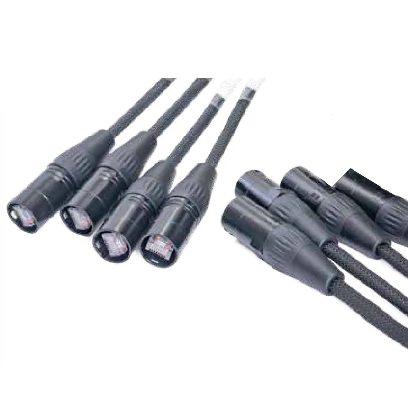 High quality  NMBJCKO 4, 6 Channel Tactical Cat 6 Snake Cable w/ Ethercon 25 Ft