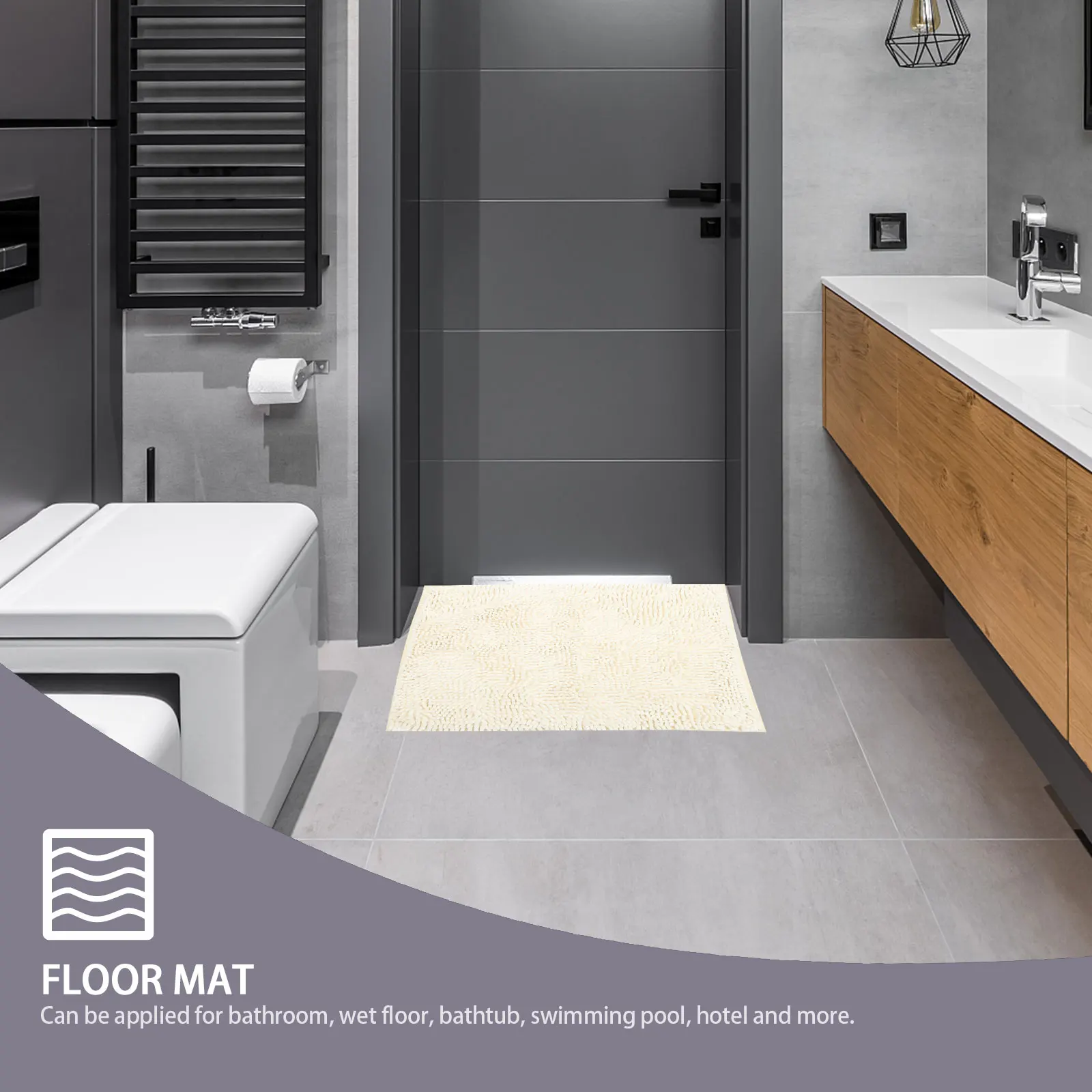 

Ultra Absorbent Anti-Slip Bath For Bathroom Bathtub Shower Pool Non- Cushion Water Resistant Rug Comfortable