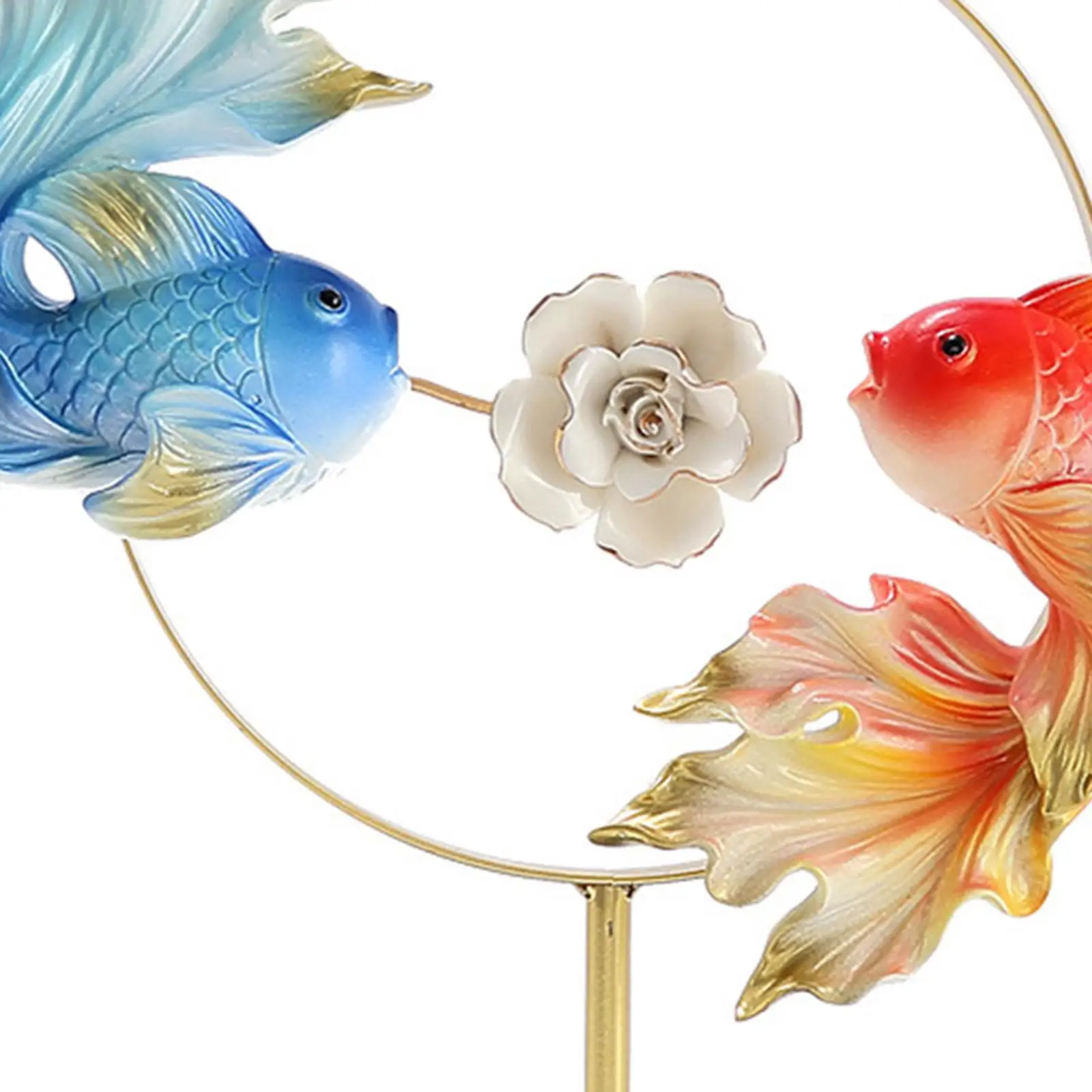Modern Resin Fish Statue Sculpture Koi Figurine Nordic Animal Ornament for Office Shelf Table Wedding Decor
