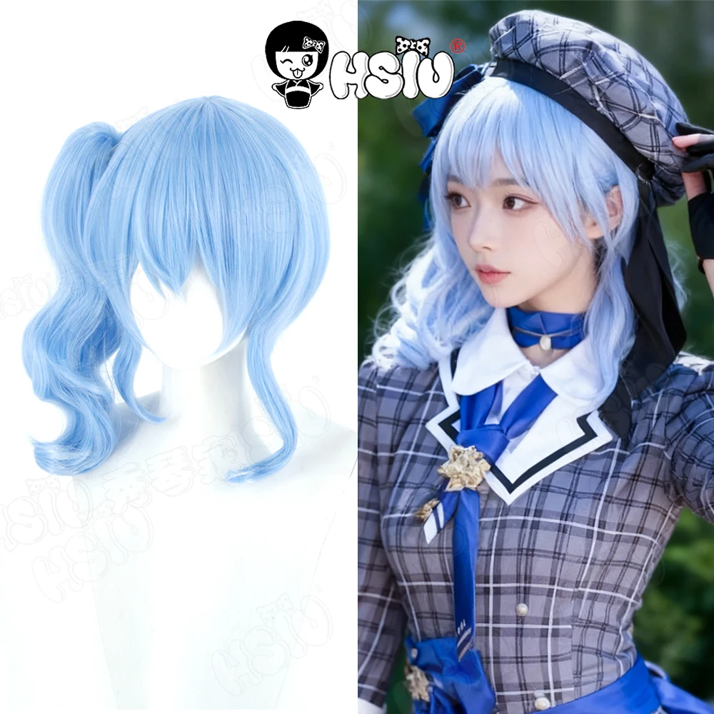

Hosimati Suisei Cosplay Wig HSIU 40Cm Light blue short hair Synthetic Wig+Wig cap VTuber Hosimati Suisei cosplay