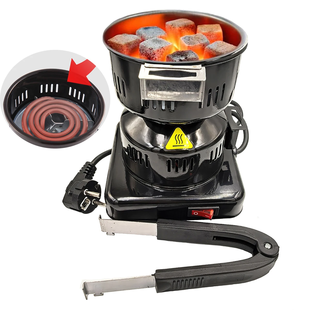 Electric Charcoal Burner 450W 220V Hookah 100CM Power Cable All Copper Wire Enamel Body Easy Clean Electric Stove Starter