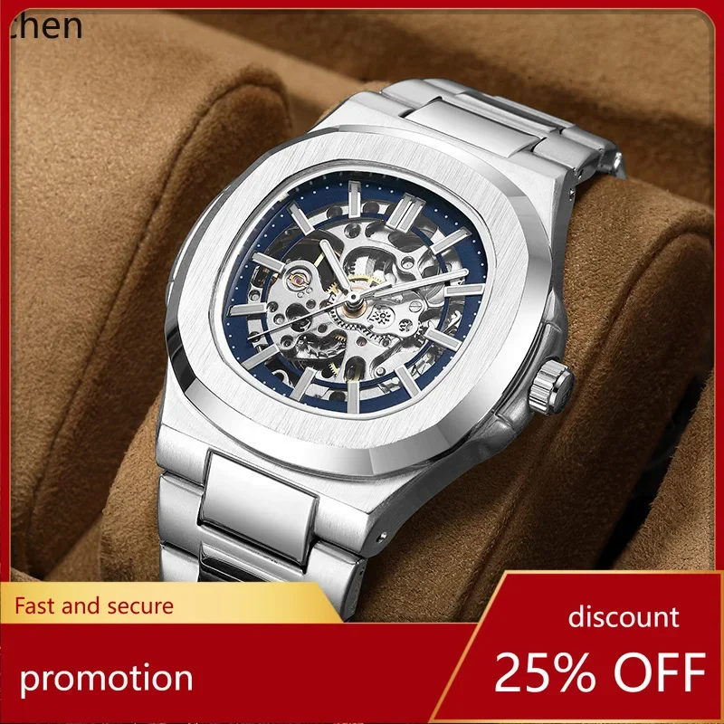ii9 double-sided hollow luminous men's watch, fully automatic mechanical watch, high-end waterproof men's watch
