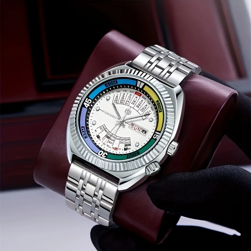 High-End Luxury Men's Watch with a Large Dial, Stylish Business-Style Oriental Watch, Classic Haiba High-End Multifunctional Quartz Watch view 5