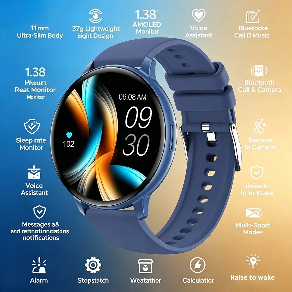 Smartwatch Custom - Montre connectée BT Call pour femmes,