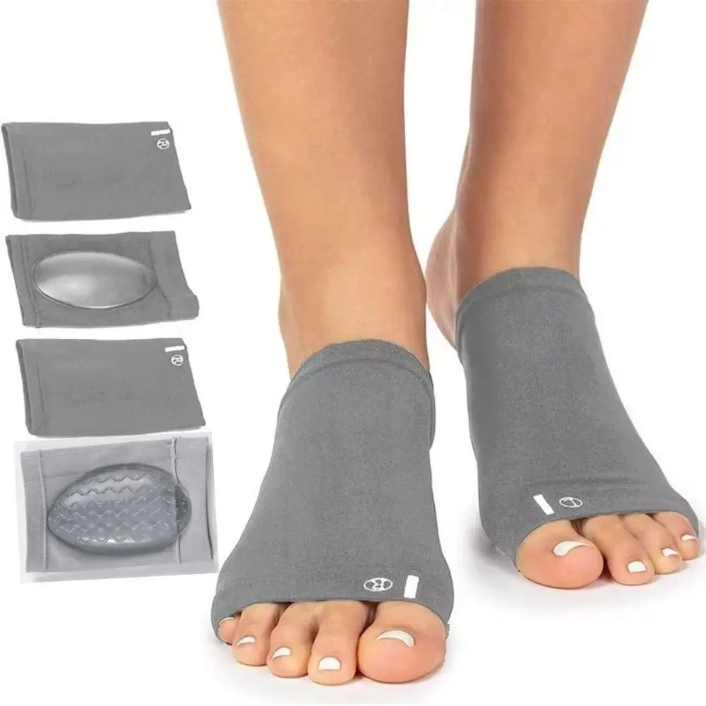Cubierta de pie plano de arco de silicona duradera, dispositivos ortopédicos reutilizables para aliviar el estrés, almohadillas deportivas elásticas para el cuidado de los pies