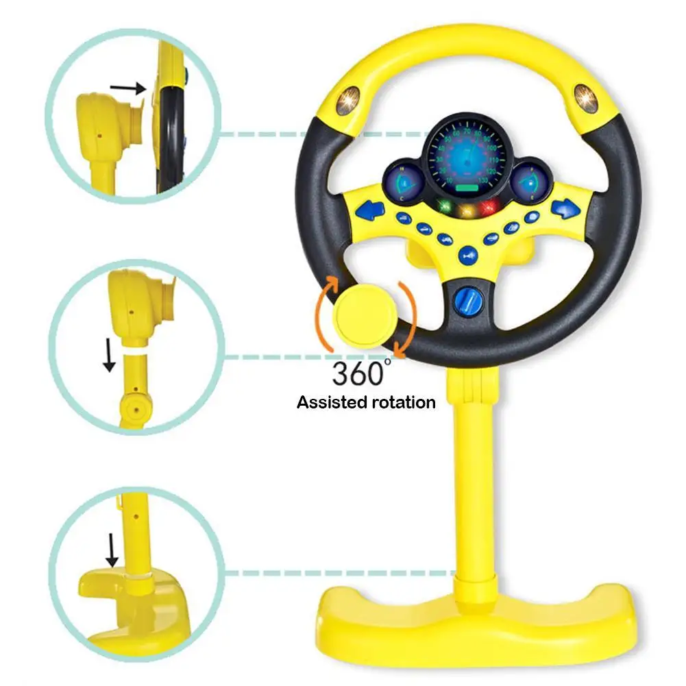 1pcs Kids Electric Simulation Steering Wheel Toy Multifunctional Car Driving Toy with Music and Light Toy for Boys and Girl K9B2