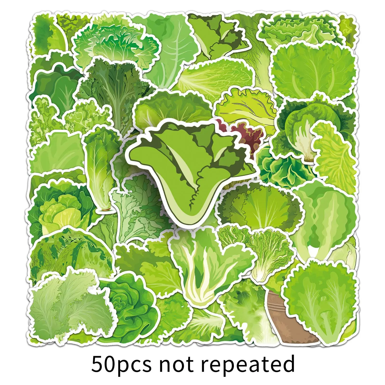 10/30/50PCS Green Vegetable Stickers Lettuce Graffiti Sticker Cartoon Decals Toy DIY Luggage Laptop Phone Guitar Bike Skateboard