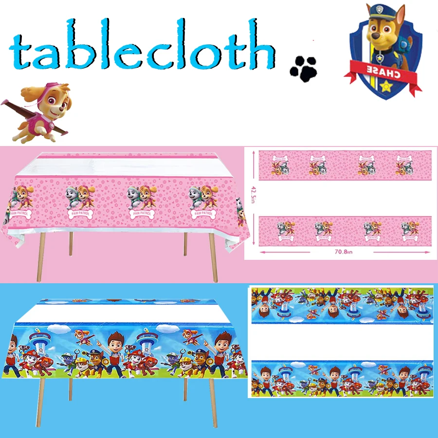

PAW Patrol Theme Tablecloth Puppy pattern Disposable Table Cloth Party Decorations Supplies for Boys Girls Birthday Baby Shower