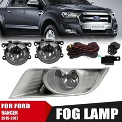 Voorbumper Mistlamp Upgradekit Voor Ford Ranger 2015 2016 2017 Versie Extra Mistlicht Set Schakelaar + Bedrading