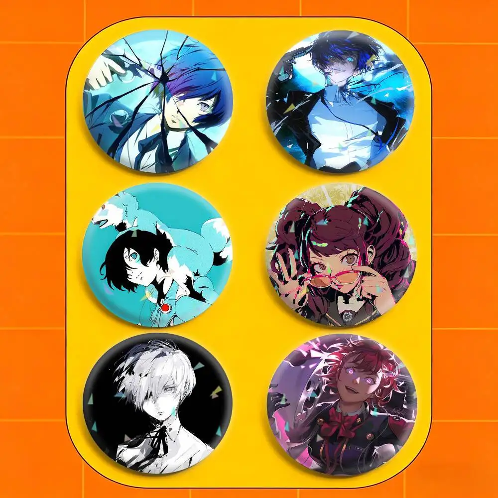 Cartoon Persona 3 Game Anime 32/44/58mm Handmade Pins Round Brooch Badge Backpacks Clothes Jewelry Gifts