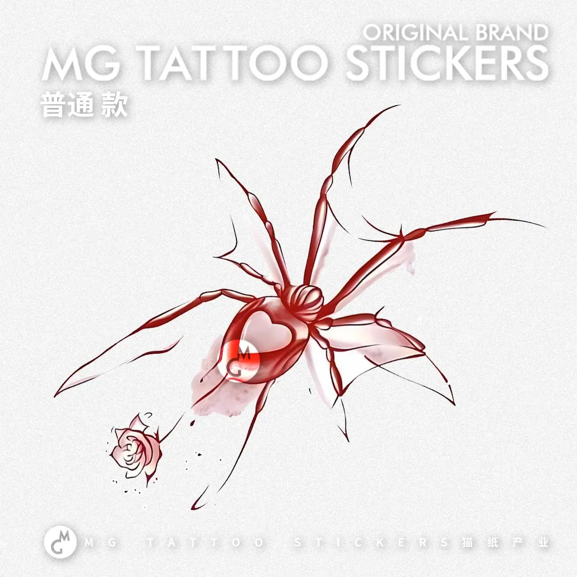 

Cartoon Red Spider Temporary Tattoo for Woman Arm Anime Tattoo Sexy Art Rose Flower Tattoos Tatuajes Temporales Fake Tattoo