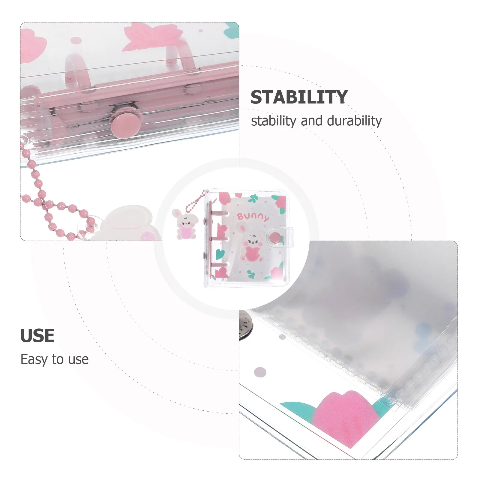 

Cartoon Rabbit Photo Album Mini Diy Scrapbook Small Picture Collection Holder Pvc Sticker Book For Family Travel Wedding