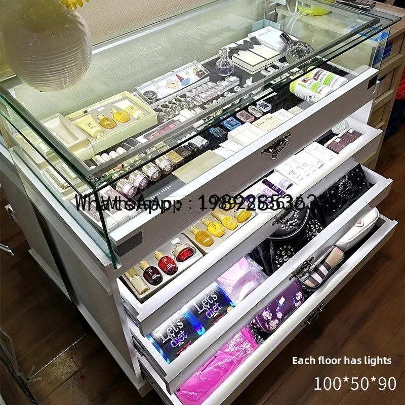 Z1 Jewelry Display Cabinet Jade Glass Cabinet Luxury Lacquer Bracelet Display Cabinet