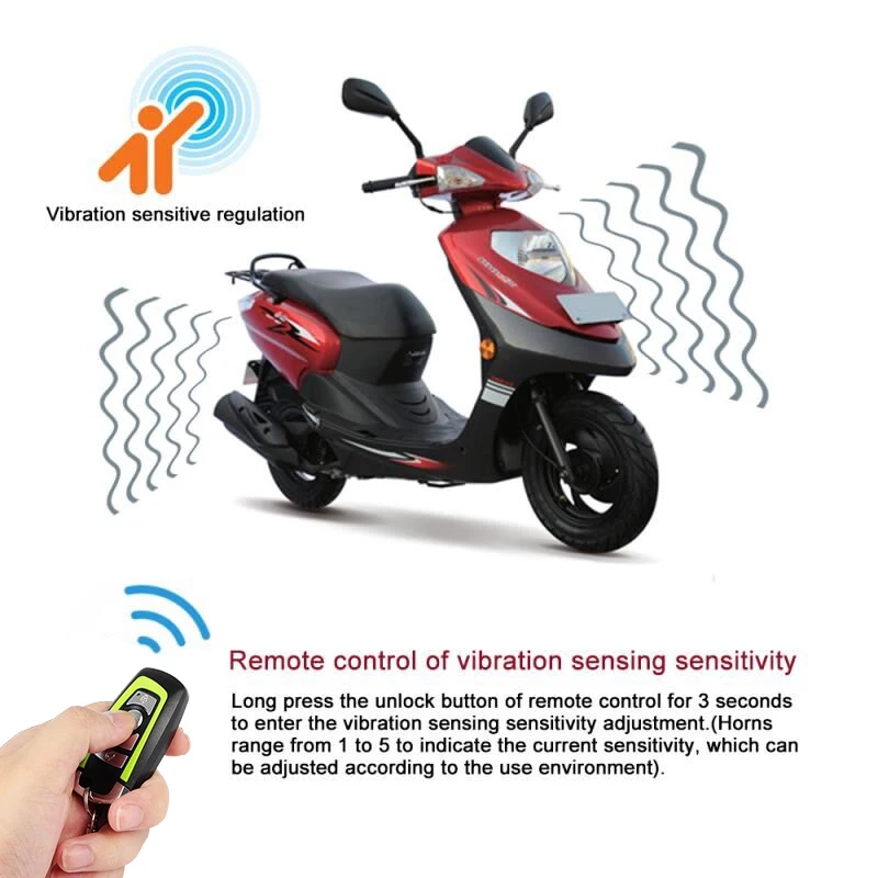 Bluetooth motorcycle anti-theft alarm automatically senses mobile phone operation, one-key start PKE induction anti-theft lock