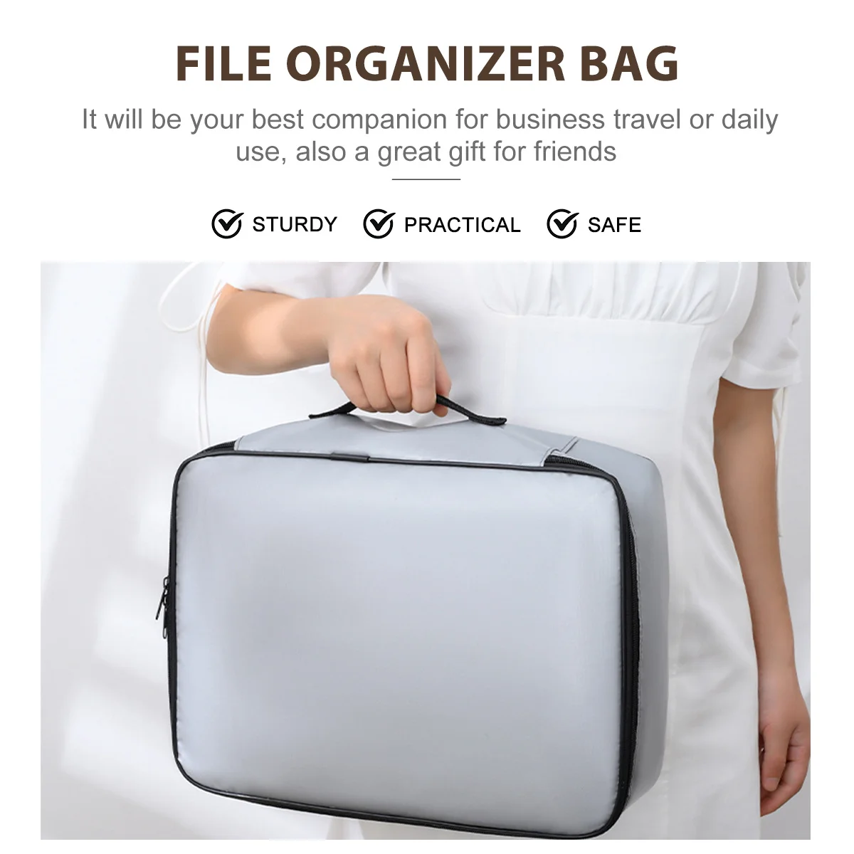 

ID Package Fireproof Documents Bag File Organizer Wallet Purse Glass Fiber Travel