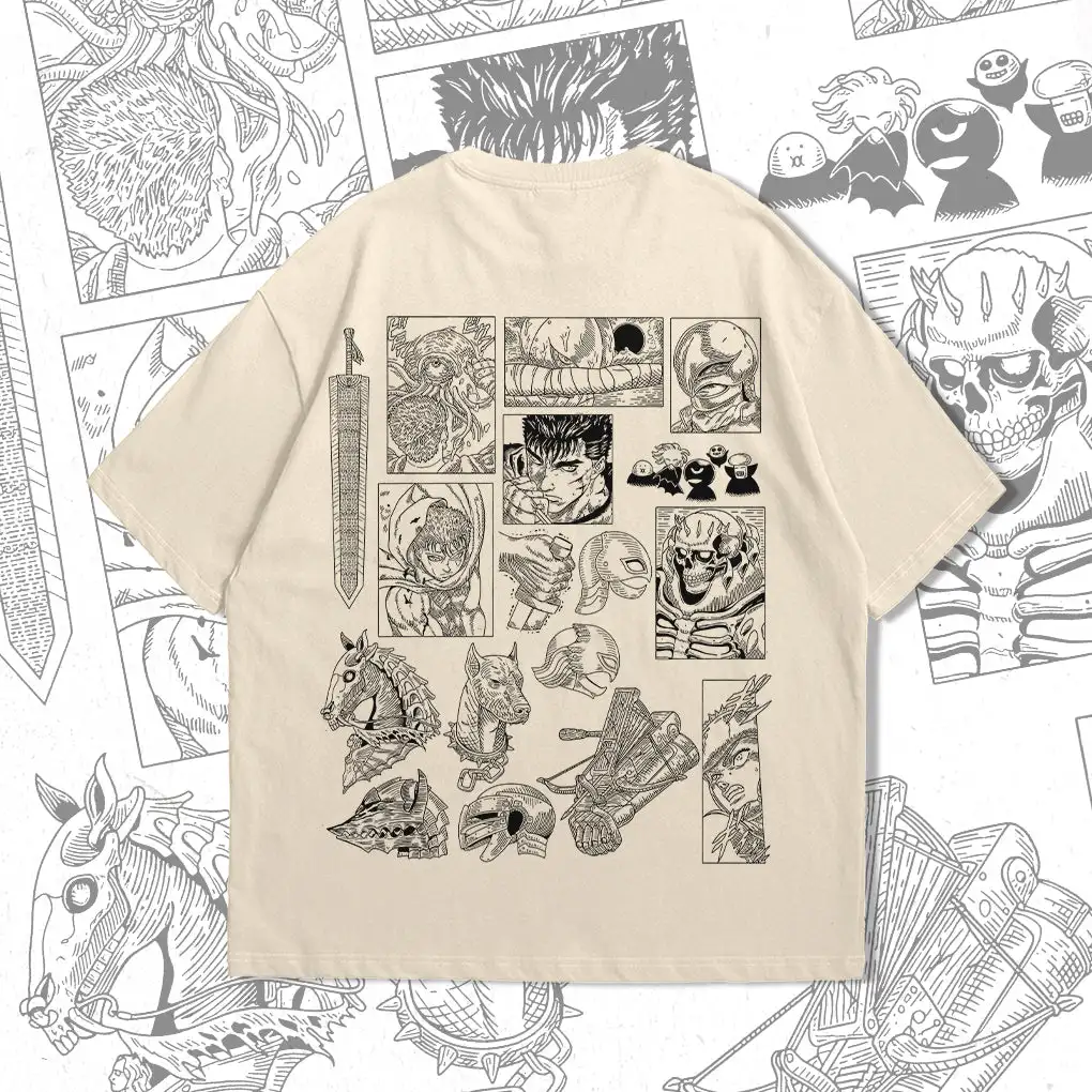 غريفيث يموت صديقي تي شيرت أنيمي مانغا النساء الرجال القطن القطن المعتاد Y2k فضفاضة قصيرة الأكمام الإناث الذكور الملابس المحملة #1