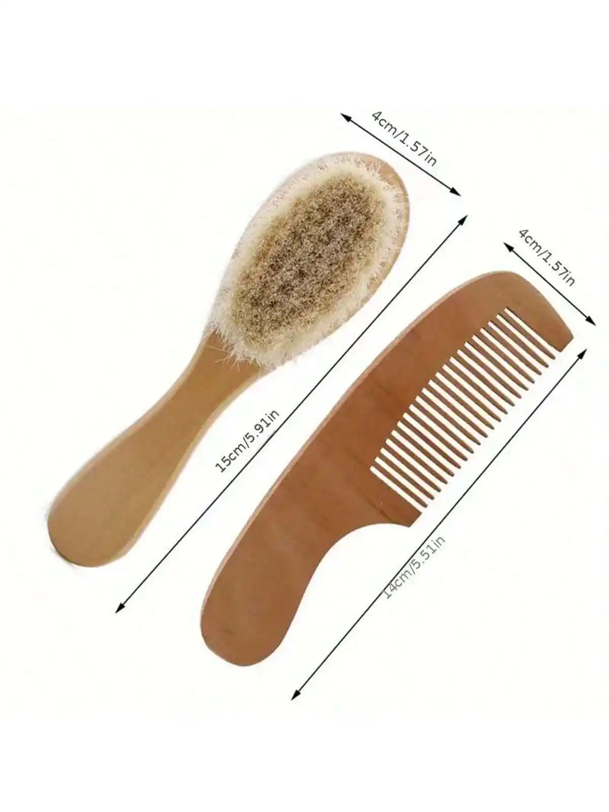 Portable Wooden Hair Brush Comb with Soft Bristles and Head Massager - Perfect for Detangling and Stimulating Scalp Circulation