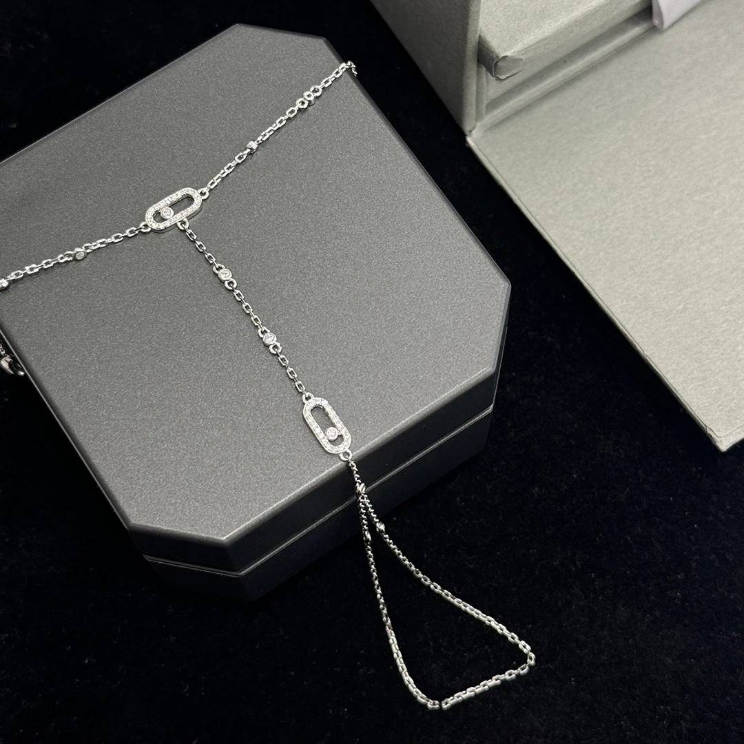 

Классический женский браслет-цепочка из стерлингового серебра 925 пробы с скользящим камнем. Свадебные украшения, аксессуары, подарок на годовщину