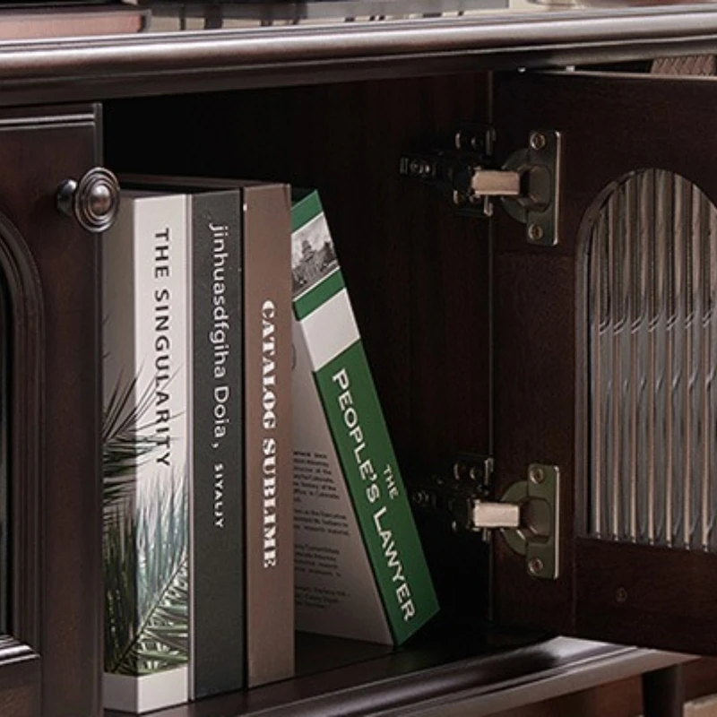 الفرنسية بسيطة الرجعية الصلبة التلفزيون تقف الخشب الراقية يشعر الأسود التلفزيون تقف لطيفة الصينية غرفة المعيشة أثاث المنزل Ein Fernseher #4