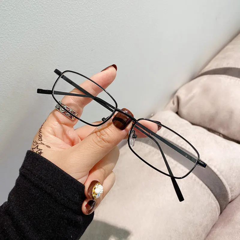 Neue Vintage Kleine Rechteck Sonnenbrille Männer Frauen Mode Punk Quadrat Sonnenbrille Marke Metall Rahmen Schwarz Fahren Brillen – Detail 16