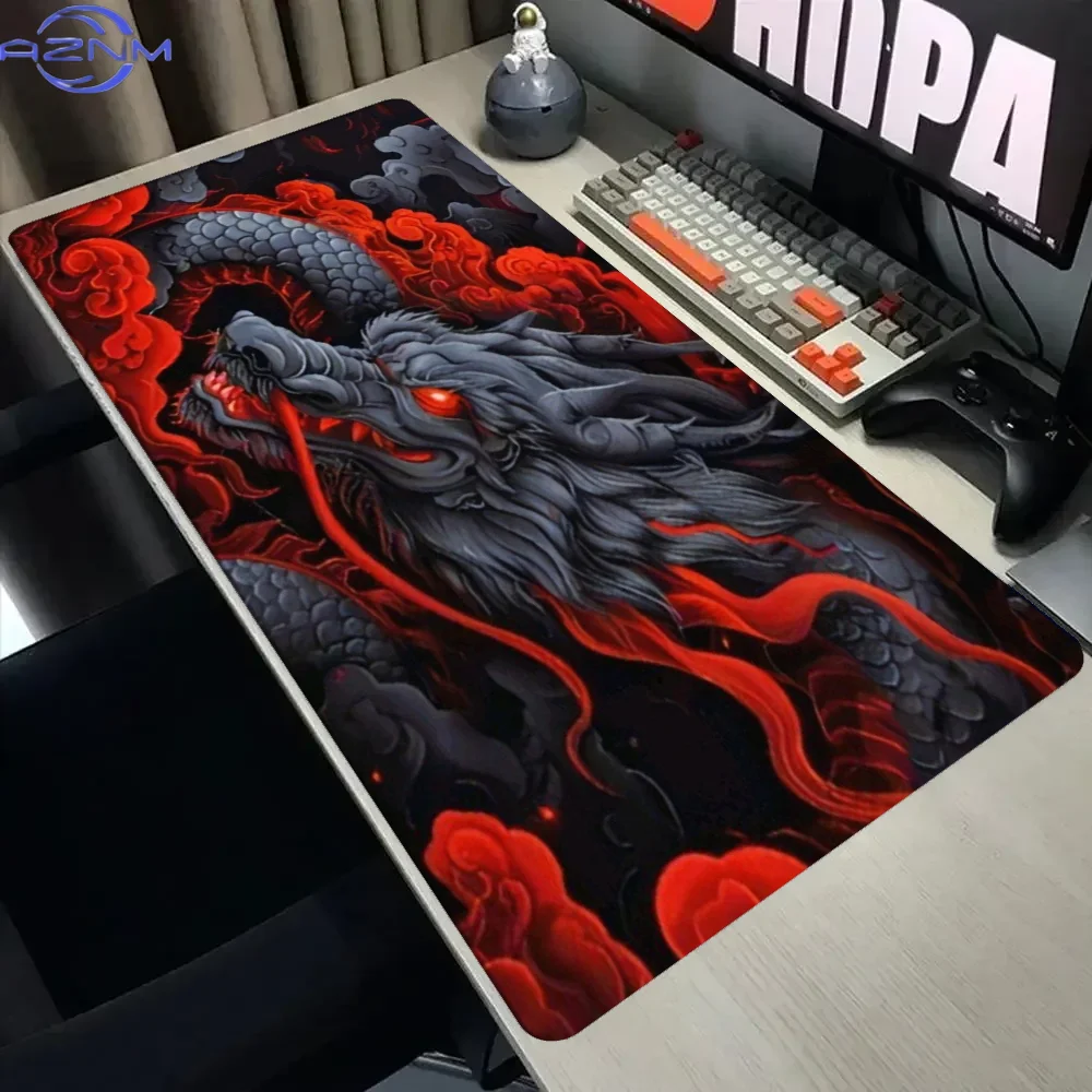 Golden Solar System Planet Pattern Mouse Pad, Large Stitched Edge Mouse Pad, XXL Keyboard Pad, Computer Desktop Accessories