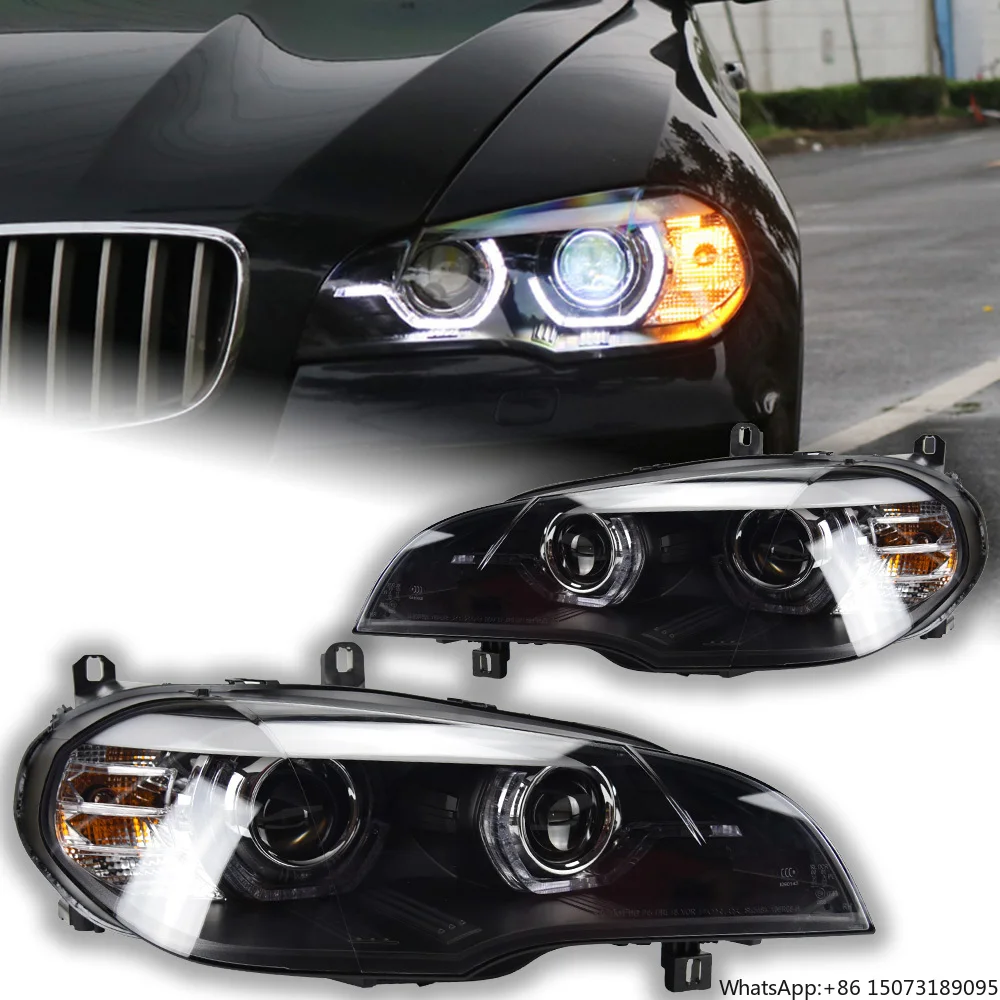 

Car Lights for X5 Headlight Projector Lens 2007-2013 E70 Angel Eye Head Lamp LED Headlights Drl Automotive Accessories