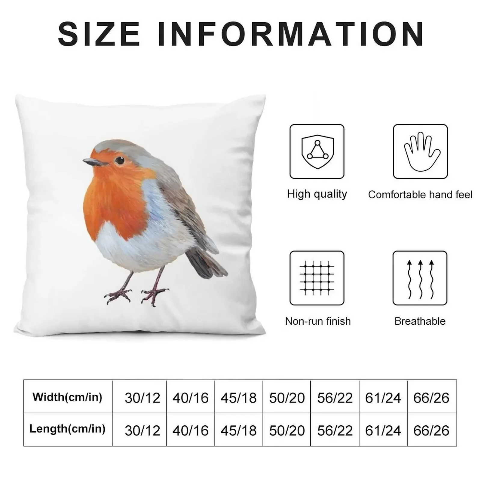 English Robin Bird Throw Pillow Cushions For Children Luxury Living Room Decorative Cushions pillow