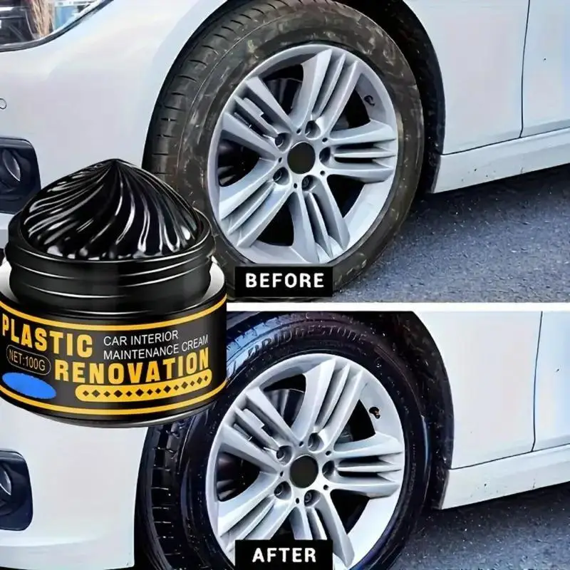 2025 New Ceramic Infused Plastic Brightener Permanent Plastic Restoration Plastic Trim Renewal Cream for Faded Bleaching Car