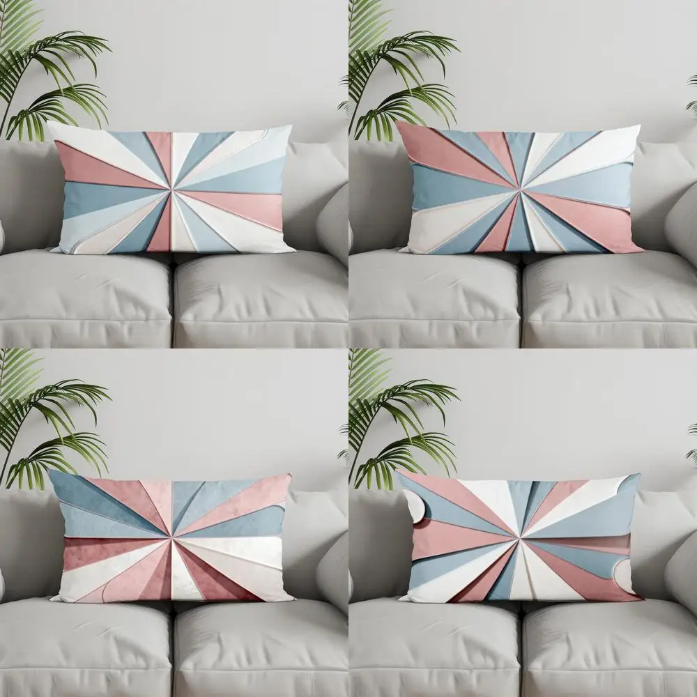 

Подушка с 2D геометрическим узором для дивана, спальни, автомобиля, наволочка, прямоугольная подушка для спины