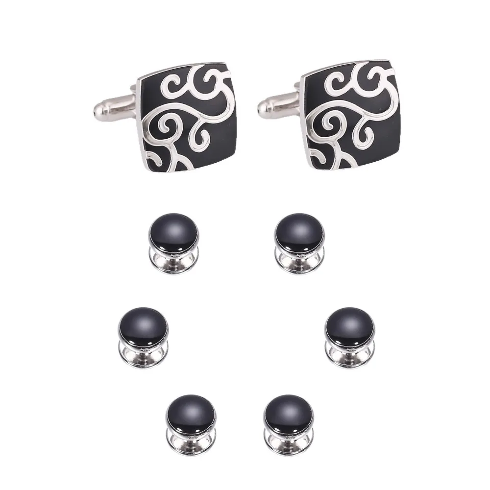 Business Style Patterned Eight Piece Set French Shirt Cufflinks Tailcoat Shirt Formal Dress Sleeve Studs Decorative Accessories
